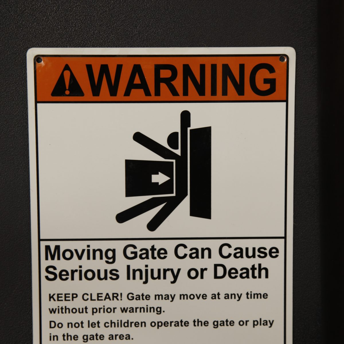 warning sign Gate Opener Systems