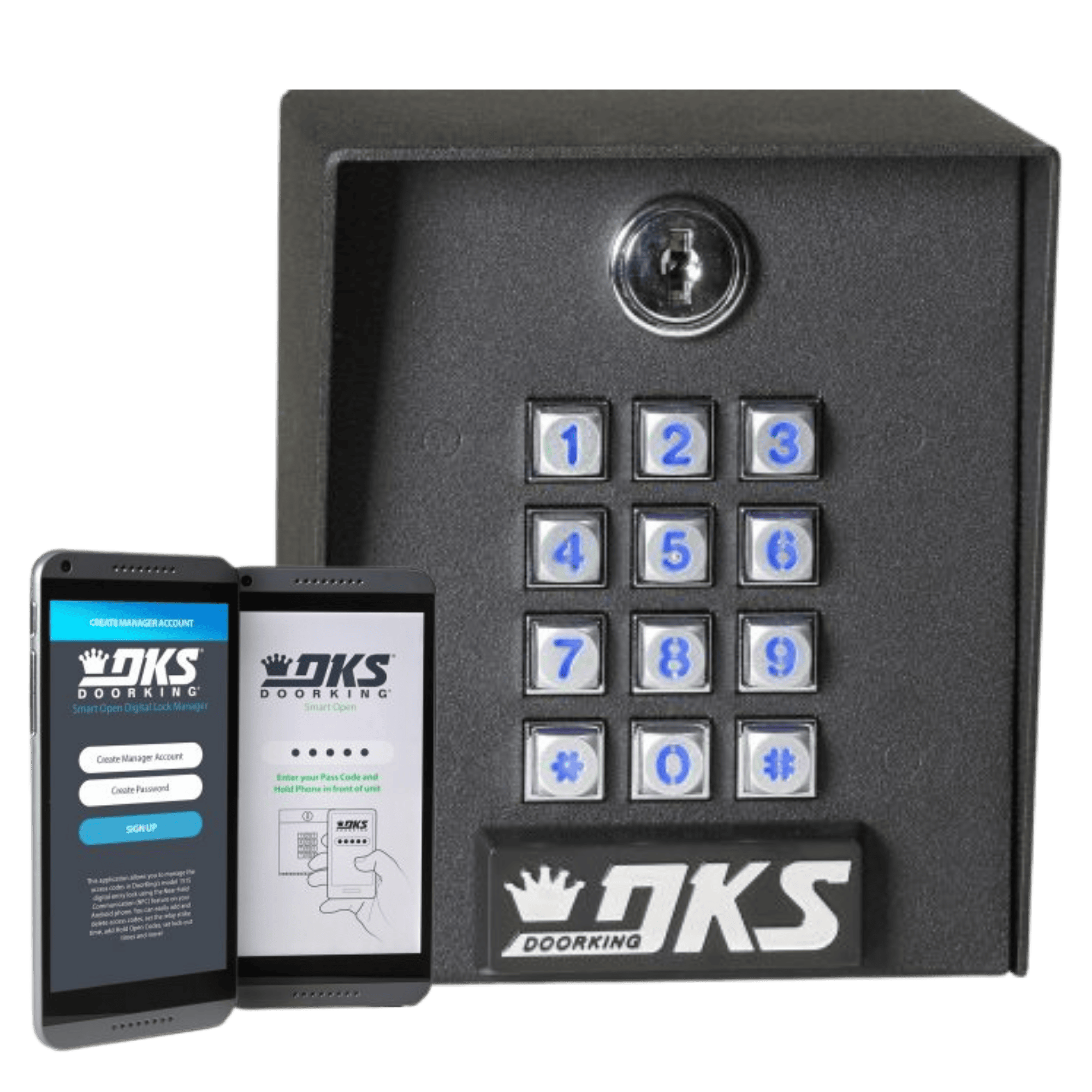 Secure keypad entry system for automated gate access.