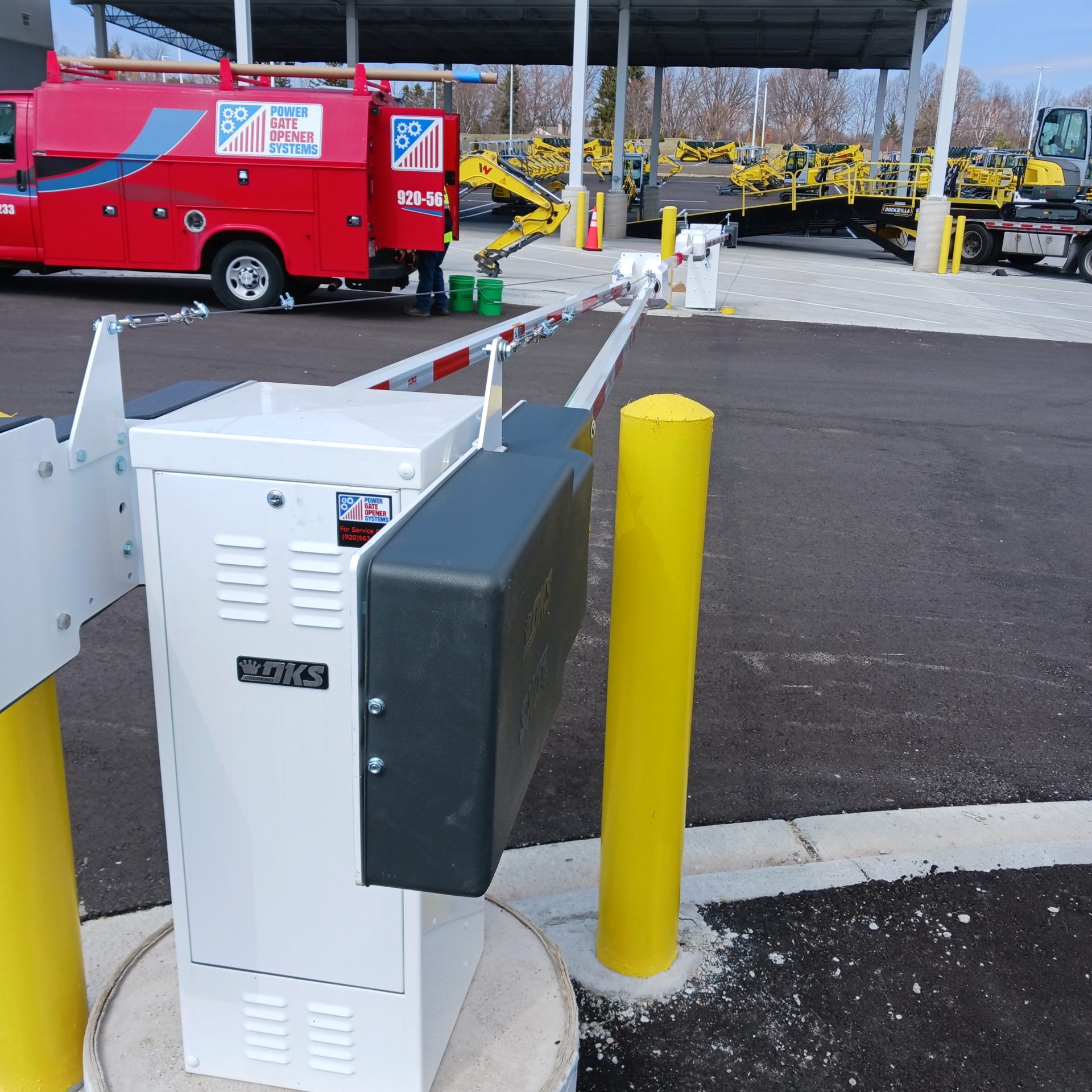 White-OKS-barrier arm-power-gate-opener